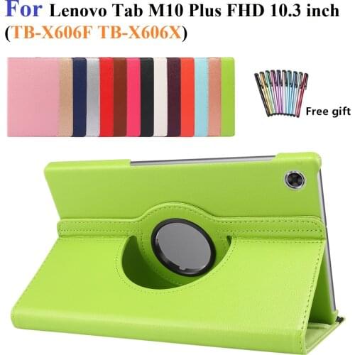 For Tab M10 FHD Plus Protective Cover Stand Folio Case for Lenovo Tab M10 Plus FHD TB-X606F 10.3 Pu Leather Funda with Stylus