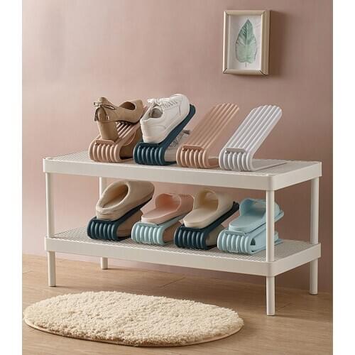 1Pcs Fashion Storage Shoe Hanger Durable Adjustable Shoe Organizer Footwear Support Slot Space Saving Cabinet Closet Shoe Rack