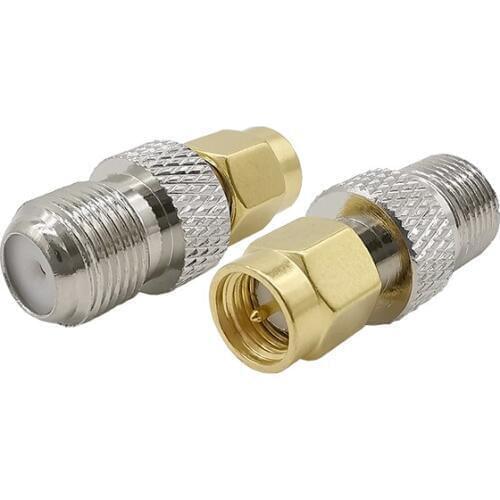 200Pcs Type F Female to SMA Male Plug Straight SMA Male to F Type Female adapter TV Jack F/F RF Connector F-SMA Adapter