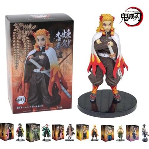 Anime Doll Demon Slayer Kimetsu no Yaiba figure Tanjirou Kanroji Mitsuri Action Figure Zenitsu Nezuko Uzui Tengen Hot Model Toys
