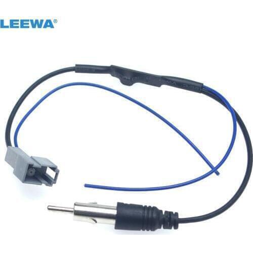 LEEWA Car Stereo Radio Antenna Standard Wiring Plug Adapter With Amplifier FM Wire Harness for Honda Aftermarket Cable