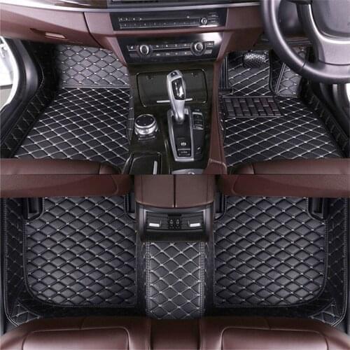 MUCHKEY Car Floor Mats For PEUGEOT 307 2004-2013 Luxury Leather Rugs Auto Interior Accessories(Right Driving
