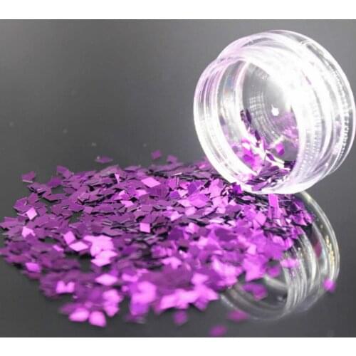 1Box Purple Color Sequins Acrylic Powder Crystal Polymer Nail Art Tips Builder False Tips Nails Art Builder Nail Trapezoidal