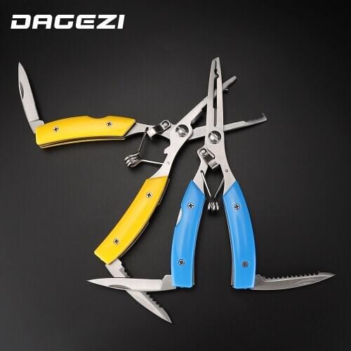 DAGEZI Multifunctional Fishing Plier two colors Stainles Steel Carp Fishing Accessories Fishing tackle cut Line Cutter Scissors