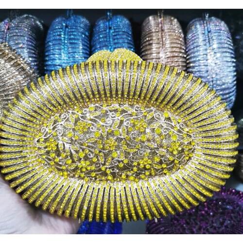 Designer Yellow/Champagne Colors Evening Bags For Women Phone Chain Handbags Fashion Lady Wedding Bridal Clutches Money Purses