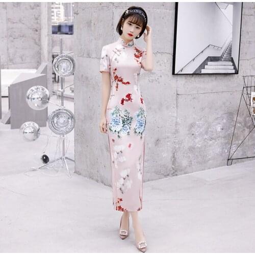 Long Cheongsam Dress Sexy Qipao Party Traditional Chinese Wedding Dress Plus Size Women Clothing Casual Oriental Style Dresses