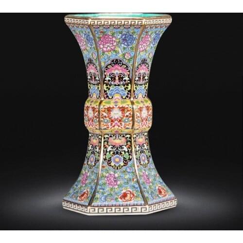 Jingdezhen Porcelain Vase Decoration Enamel European Porcelain Vase China Modern Home Living Room Wine Cabinet Decoration