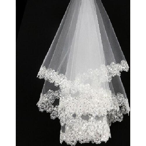 Bridal veil Short One Layer Sequin Wedding Veil For Bride 2020 Bride Veils