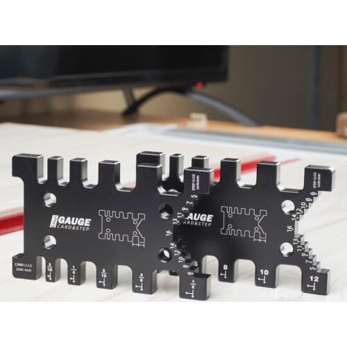 Woodworking Tenon Caliper Metric and Imperial Scale Gauge Measuring Saw Table Pusher Flip-chip Engraving Machine Ruler Tools