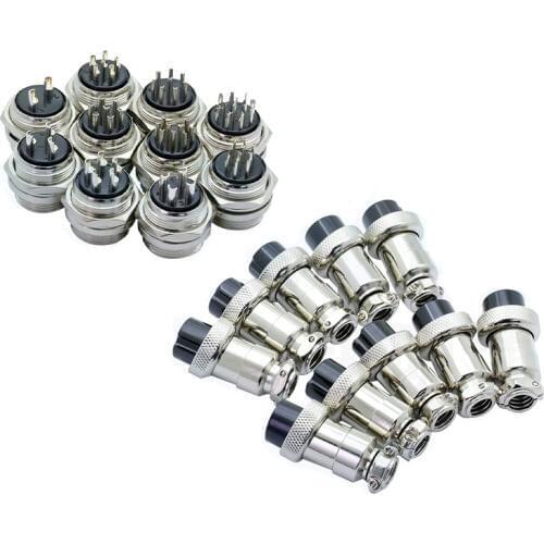 19M 2 3 4 5 7 8 Pin Power Adapter Solar Solder Electrical Pins Industrial Plug Socket Waterproof Connectors 9-15 Pin M20 Metial