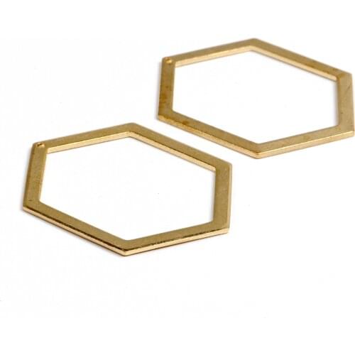Brass Geometric Charms, Raw Brass Earrings Findings,Brass Pendant, Hexagon shaped Earrings Brass,Jewelry Supplie,39x30mm-RB1348