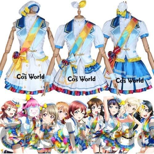 Love Live! Nijigasaki High School Idol Club Rainbow Rose Uehara Ayumu Nakasu Kasumi Osaka Shizuku Dress Uniform Cosplay Costumes
