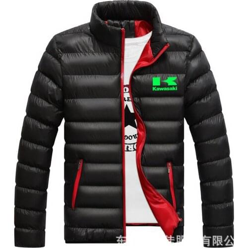 Kawasaki Fashion Casual Zipper Hoodies Mens Cotton Clothing Winter Warm Jackets Harajuku Male Stand Collar Tops Coats