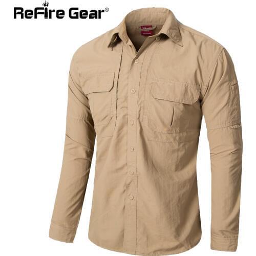 Men Lightweight Urban Tactical Shirt Quick Dry Army Cargo Military Shirt Summer Male Casual Clothes Breathable Long Sleeve Shirt