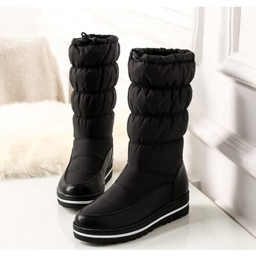 New arrival winter warm women snowshoes Mid-calf boots natural Genuine leather snow boots women Fur one leisure Sports boots