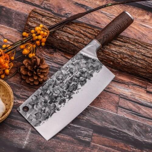 Chef Butcher Knife High Carbon 5Cr15Mov Steel Kitchen Knife Cooking Tool Chinese Chopping Utility Cleaver Knife With Wood Handle