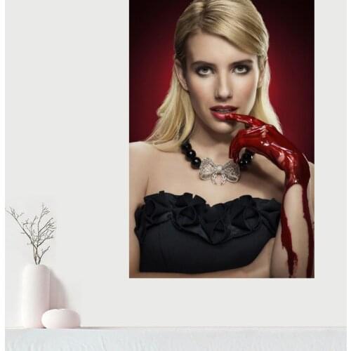Custom Emma Roberts Canvas Painting Home Room Wall Decoration Canvas Posters And Decoration Pictures