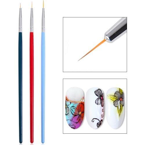 Professional UV Gel Acrylic Nail Art Brush Set Design Gel Polish Painting Drawing Pen Manicure Nails Tips Tools New Kit