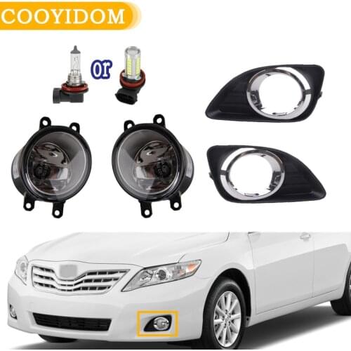 Fog Lights LED Fog Light Headlight Foglights Chrome Fog Lamp Cover Grill Bezel Switch For Toyota Camry XV40 2010 2011 for car