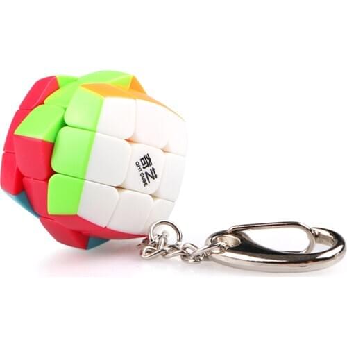 Qiyi 3cm Mini Keychain Puzzle Cube 3x3x3 Mini Twist Magic Cube Smart Key Ring Decoration For Children Stickerless Cubo Magico