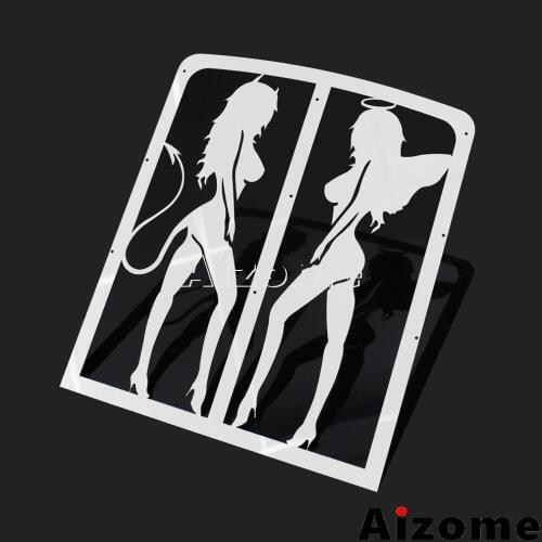 Motorcycle Stainless Steel Devil Angel Radiator Grille For Yamaha Banshee 1987-2012 Water Cooler Radiator Protection Cover Guard