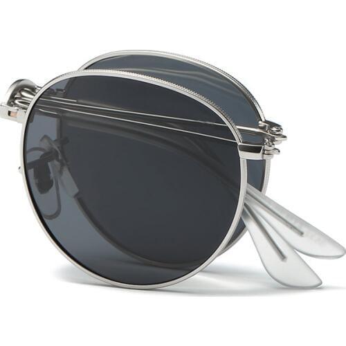 Reggaeon luxury Round Folding Polarized Sunglasses 3447 Retro Men glasses oculos de sol feminino Imitation woman