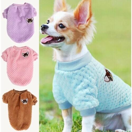 Dog Sweater Winter Chihuahua Puppy Warmer Cat Pet Knit Clothes Embroidery Jumper
