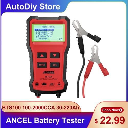BTS100 12V Car Battery Tester Analyzer Cranking Charging Review Data CCA 100~2000 Compatible With Multiple Automotive Batteries