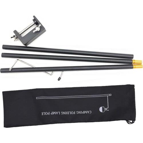 Outdoor Folding Lamp Post Pole Aluminum Alloy Portable Hiking Camping Tent Table Hanging Light Fixing Stand Holder