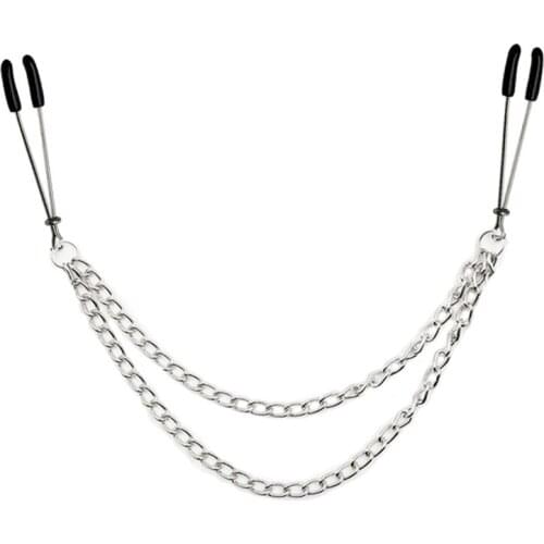 Nipple Clamps Sex Breast Clamp Clips Stainless Breast Clip Sex Slaves Steel Metal Chain Nipple Shaking Clamps Exotic Accessori