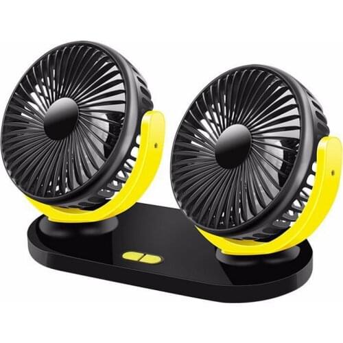 12V USB Rechargeable Car Cooling Fan Low Noise Summer Air Conditioner 360 Degree Rotation 3 Level Adjustable Mini Cooling Fan