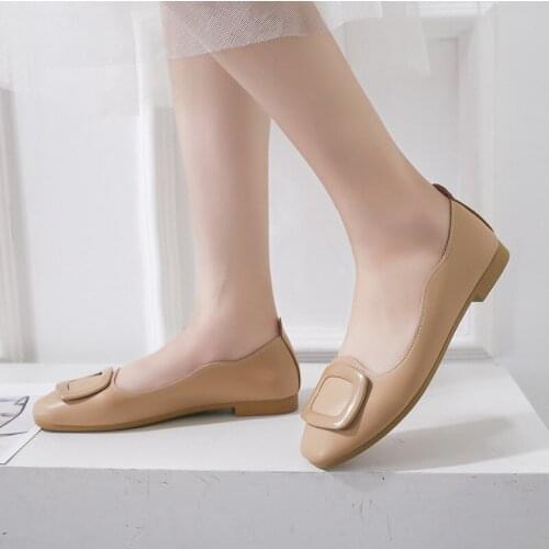 High Quality 2019 Spring Fashion Women Shoes Woman Leather Slip On Flats Casual Shoes Ladies Footwear Shoes