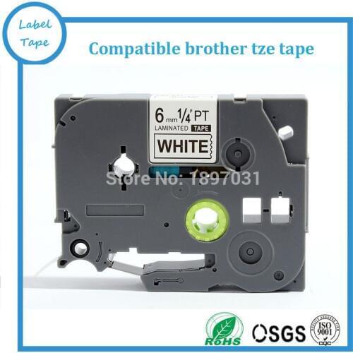 5PK Compatible tze tz label tape 6mm tz211 tze-211 tze211 tz 211 for P-touch label printer label maker