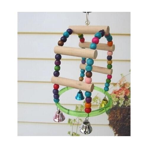 A016 Pet parrot bird toy bird supplies swivel ladder ladder chew toy parrot swing bar ladder elevated station