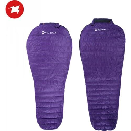 AEGISMAX Nano purple Outdoor Ultralight Mummy Ultra Dry White Goose Down 700FP Camping Tent Sleeping Bag