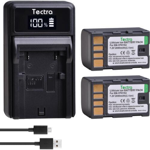 2pcs BN-VF815 BNVF815 BN-VF815U Battery+LED USB Charger for JVC GR-D720US GR-D728 GR-D750US GR-D740US GR-D771 GR-D720 Battery