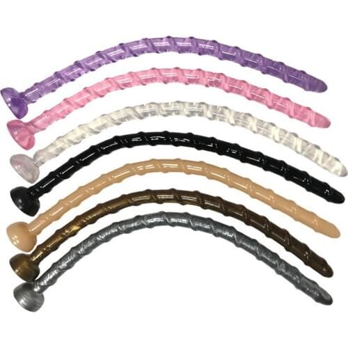 47cm Very Long Anal Dildo Rubber Soft Spiral Butt Plug For Women Lesbian G Spot Erotic Dildo Anal Toys with Sucker Anus Dilator