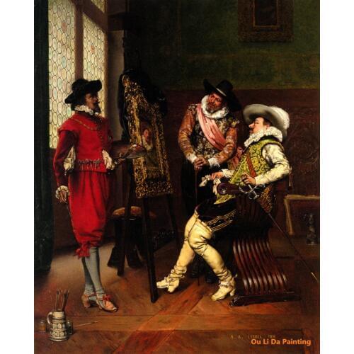 Free shipping classical court people draw male earl portrait canvas painting oil painting on canvas wall art decoration picture