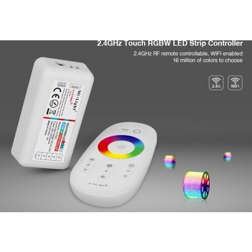 Mi light FUT027 2.4G Wireless Touch screen RGBW led controller DC12V-24A 18A RF remote control for rgbw led strip lights tape