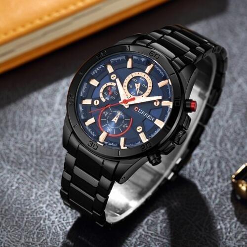 CURREN Men Watch Top Luxury Stainless Steel Quartz Wristwatch Fashion Sport Waterproof Watch Relogio Masculino