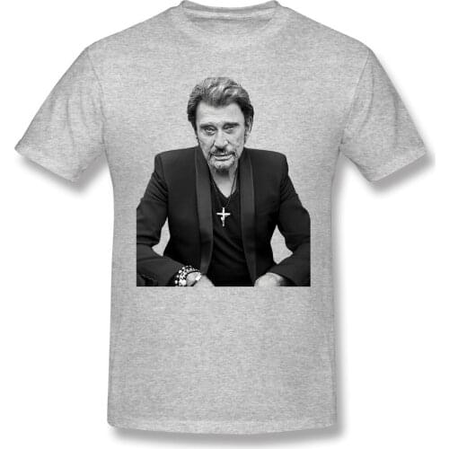 Johnny And Hallyday Sticker Mens Basic Short Sleeve T-Shirt Novelty R337 Tshirt USA Size