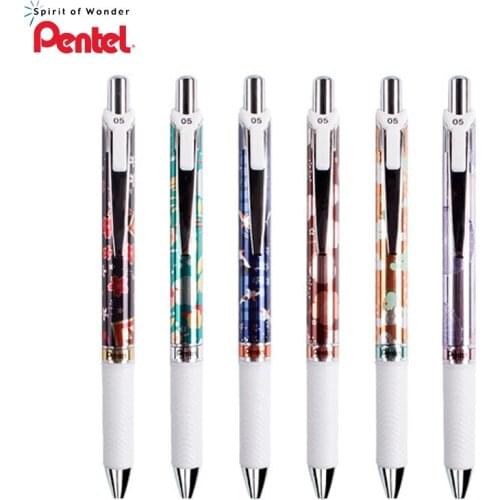 Pentel Limited Edition Gel Pens Colored Liquid-Ink Pen Rod School Stationery Office Supplies Fast Dry Black Ink Pen 0.5mm BLN75