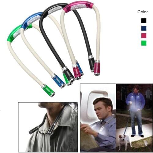 LED Flexible Handsfree Hug Neck Reading Book Light Lamp Torch Flashlight Rechargeable Work Lamp Soft Silicone Night Lights