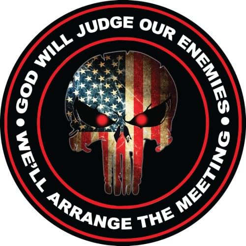 Hot Sell God Will Judge Our Enemies Decal Suitable for SUV, RV, 4x4,Motorcycles,Punisher Car Window Body Decorative Stickers