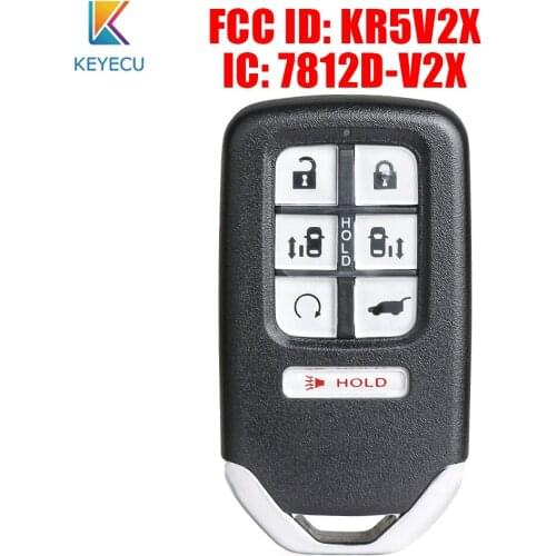 KEYECU Remote Car Key Fob 7 Buttons 433MHz for Honda Odyssey 2018 FCC ID: KR5V2X, P/N: 72147-THR-A31