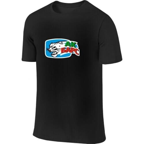 KHL hockey team logo printed short T shirt for men plus size Ak Bars