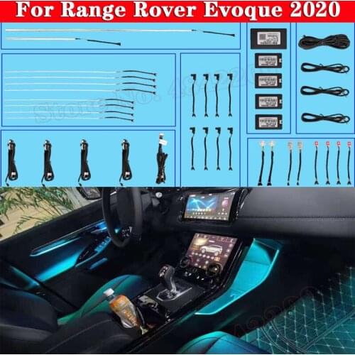 For Range Rover Evoque 2020 Ambient Light Set Sreen Control Decorative LED 10 colors Atmosphere Lamp illuminated Strip