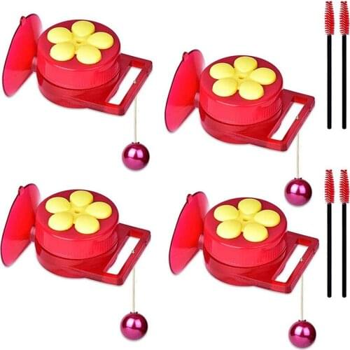 4-Piece Bird Feeder With Perching Sucker Brush, Suitable For Hand-Held Windows-ABUX