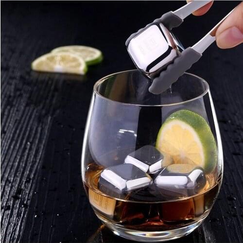 1PC Stainless Steel Ice Cubes Bar Non-toxic Wine Drinks Beverage Whiskey Beer Water Cooler Cool Glacier Rock Isotherme