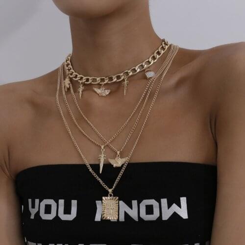 Multilayer Gold Coin pendant Necklace for Women Simple New Fashion Choker Necklaces collar Neck Chain collier femme Jewelry Gift